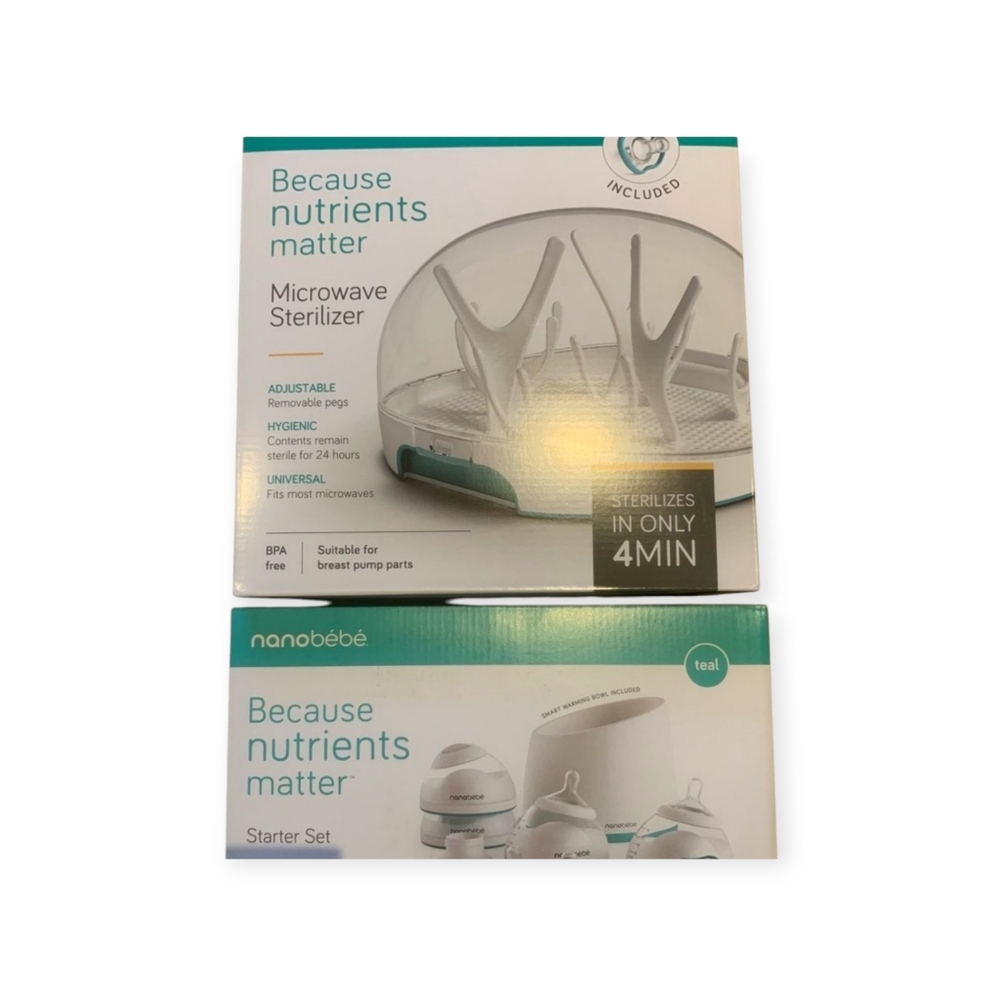 Nanobebe Microwave Steamer And Starter Kit With Bottles NWOB!